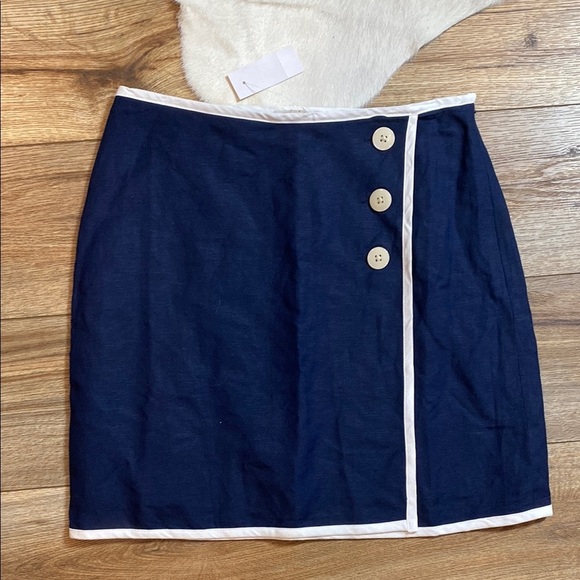 Loft Linen Wrap mini skirt with buttons - Picture 6 of 9